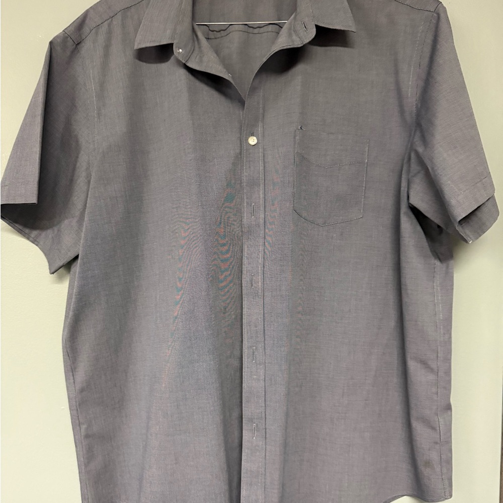 UNTUCKit Men's Short-Sleeve Button-Down Shirt in Gray 2XL